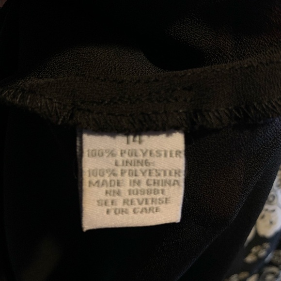 Black, white and tan cocktail dress, hi-lo - Picture 5 of 12